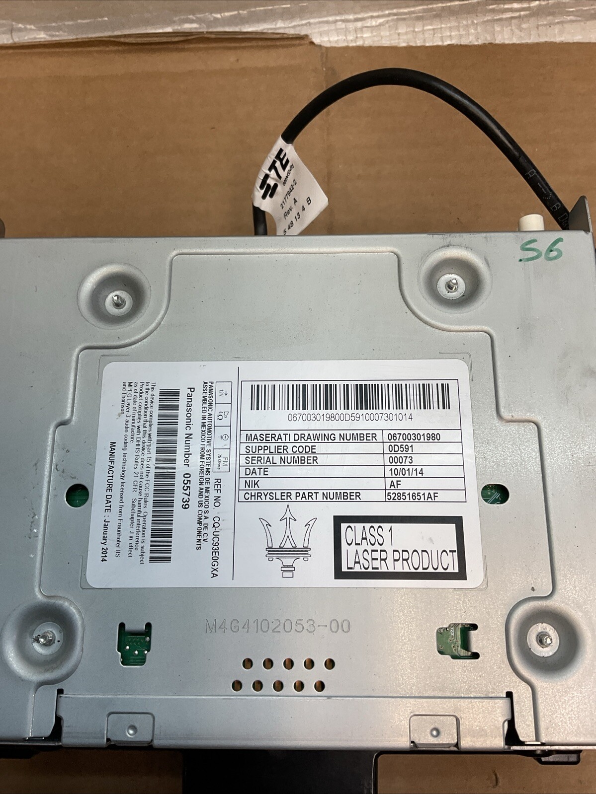 2014-2017 MASERATI QUATTROPORTE RADIO CD CHANGER PLAYER 06700301980 OEM