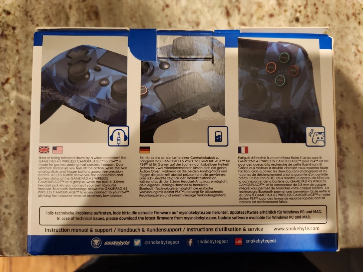 Snakebyte GAME PAD 4 S Blue CAMO Wireless controller for use with PS4