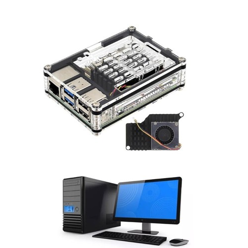 Protective Enclosure Case Active Cooling Fan Kit for RPI 5 Cover Box Easy Access - Bild 2 von 8