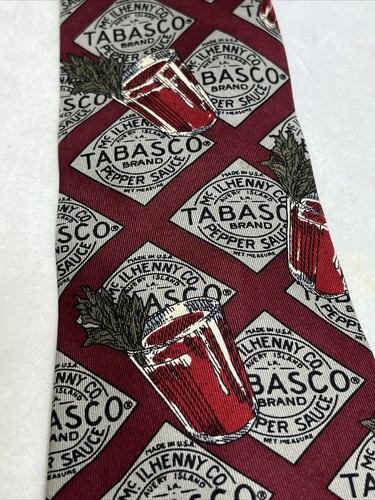 Tabasco Bloody Mary Silk Tie EUC - Picture 2 of 4