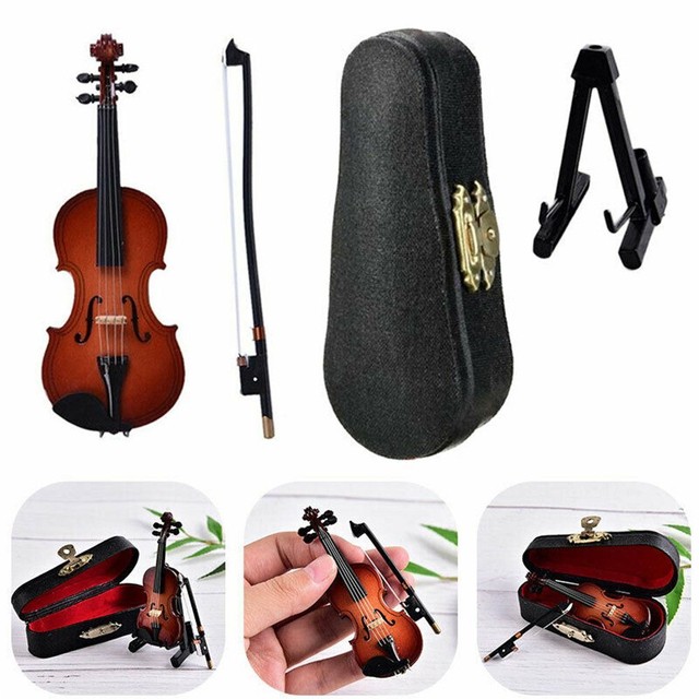 9cm Musical Miniature Instrument Wooden Model Handicraft Decoration Mini Violin 9cm Musical Miniature Instrument Wooden Model Handicraft Decoration Mini Violin