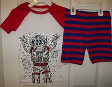 Astronaut Mars Moon Space Cool NASA Short 2 Piece Pajama PJ Set Boys Size 8 NWT