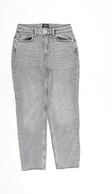 Only Damen Jeans grau Baumwollmischung gerade Größe W28 in L32 im rohen Saum