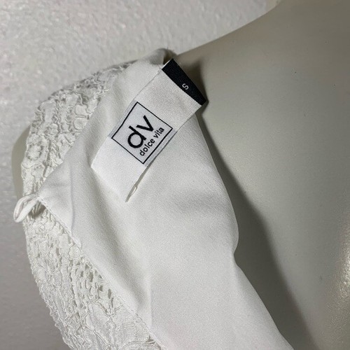 Dolce Vita Sleeveless Ruffle Hem White Lace Dress Size Small - Picture 7 of 7