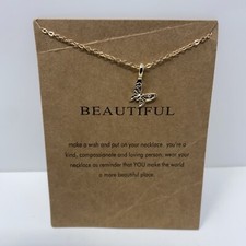 Beautiful Butterfly Gold Tone Fashion Pendant Necklace NWT