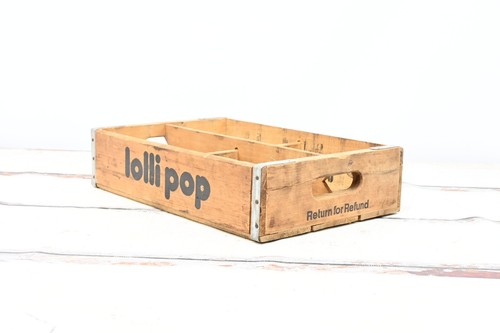 Vintage . Lollipop Lolli Pop Beverage Wood Crate Soda Pop Wood Box Crate 10/1974 - Picture 3 of 9