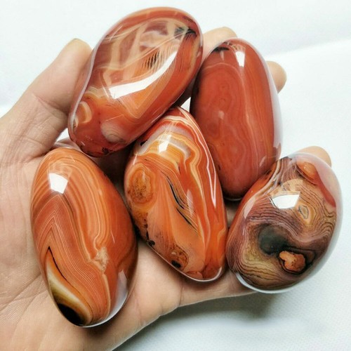 Colección cornalina de piedra pulida cristal de ágata sardónix natural 4-5 cm - Imagen 11 de 12