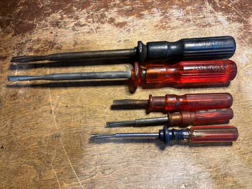 LOT of (5) QUICK-WEDGE Klein Craftsman SCREW HOLDING SCREWDRIVERS, USA - 第 1/3 張圖片