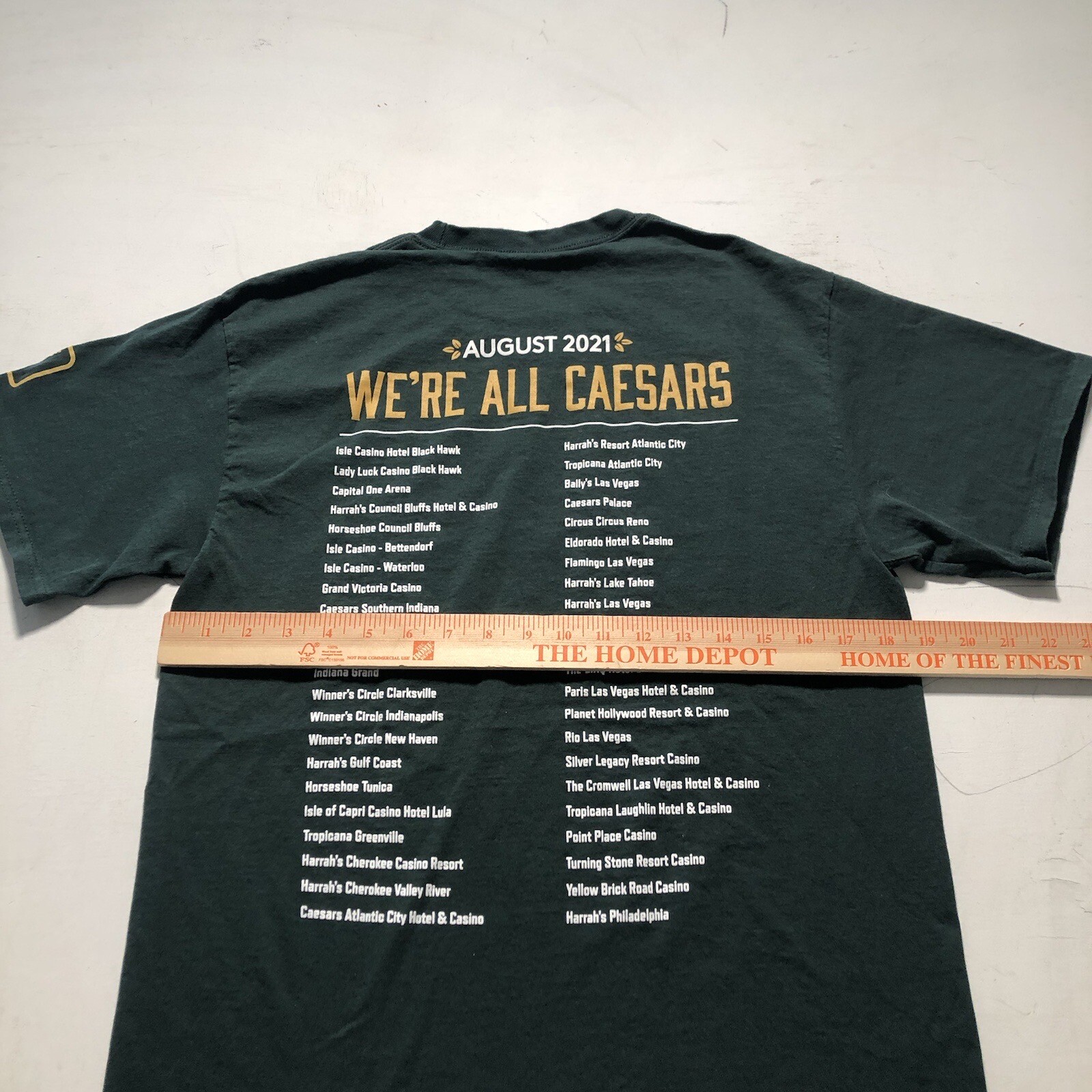 G403 Caesar's Sportsbook Promo Tee Las Vegas Green TShirt Size Medium