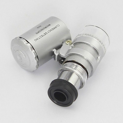 60 Fach Taschenmikroskop Mini Mikroskop Juwelierlupe Taschenlupe Lupe LED UV - Bild 4 von 13
