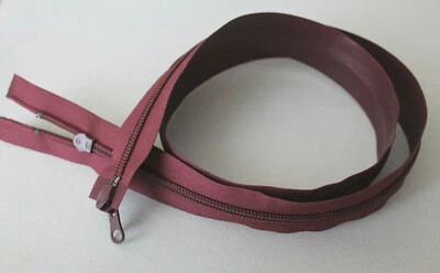 FADEN & CO 2 Wege Reißverschluss Wasserabweisend teilbar 90 cm Kettenbreite 6 mm Bordeaux