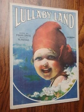 Lullaby Land by Frank Davis & M Prival Sheet Music Knapp Co Lithograph Cover Art