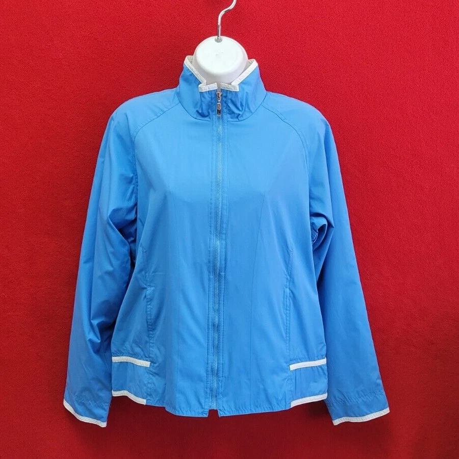 Light blue top windbreaker womens