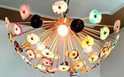Mid Century Style Half Sea Urchin Chandelier Iconic Agate Stone ceiling Light