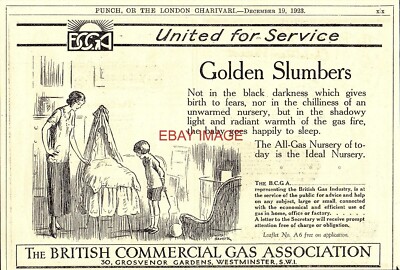 Antique Advert for the British Commercial Gas Association 1923 Print Ad 726/31
