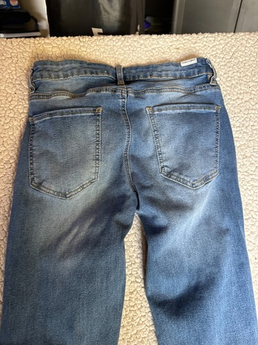 Almost Famous Blue Distressed with Holes Jeans Size 7 Bootcut - Picture 11 of 14