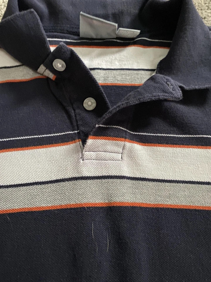 Aeropostale - Navy Block Stripes Polo 短袖衬衫 - XL 码 预购 — 第 3/4 张图片