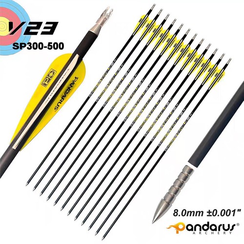 12X Pure Carbon Arrows ID8mm .001" Compound Recurve Bow Competition PANDARUS V23 - Picture 3 of 10
