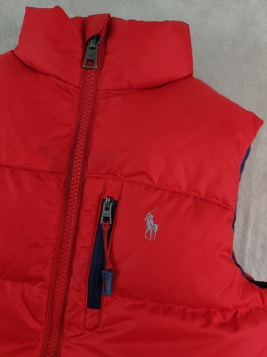 Polo Ralph Lauren gefütterte Gänsedaunenweste Reißverschluss rot Kinder Small 8 - Bild 5 von 13