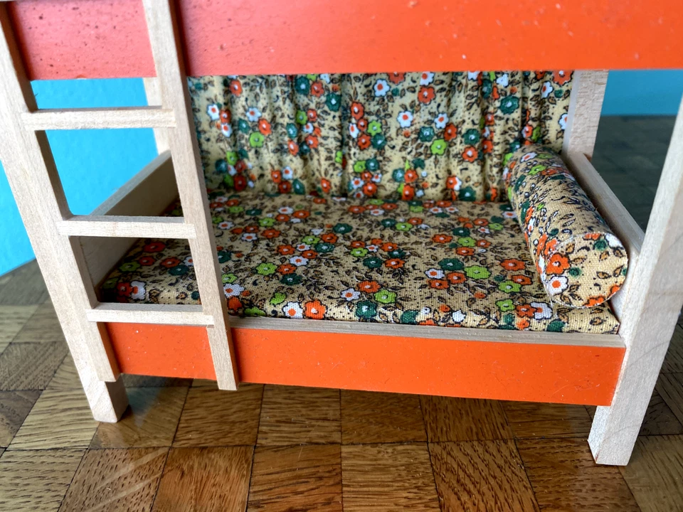 Etagenbett Kinderbett Bodo Hennig Puppenhaus Puppenstube 1:12 dollhouse bunk bed - Bild 4 von 4