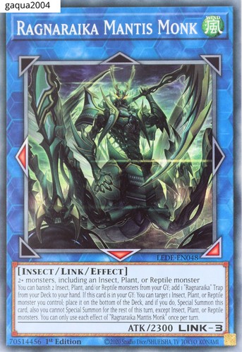 Monique mantis YuGiOh Ragnaraika LEDE-EN048 commun 1ère édition - Photo 1 sur 1