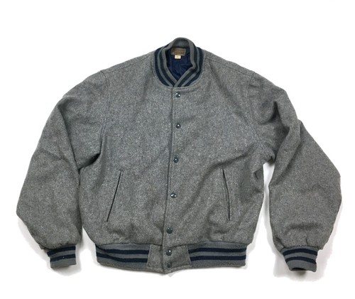 VTG Dunster House Gray Wool Snap Button Varsity Bo