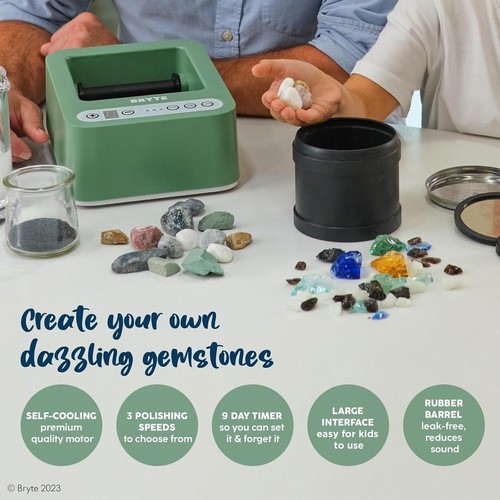 Rock Tumbler Mint Kit, 3 Speeds, Digital 9-Day Polishing Timer, Dual Injection - Picture 4 of 9
