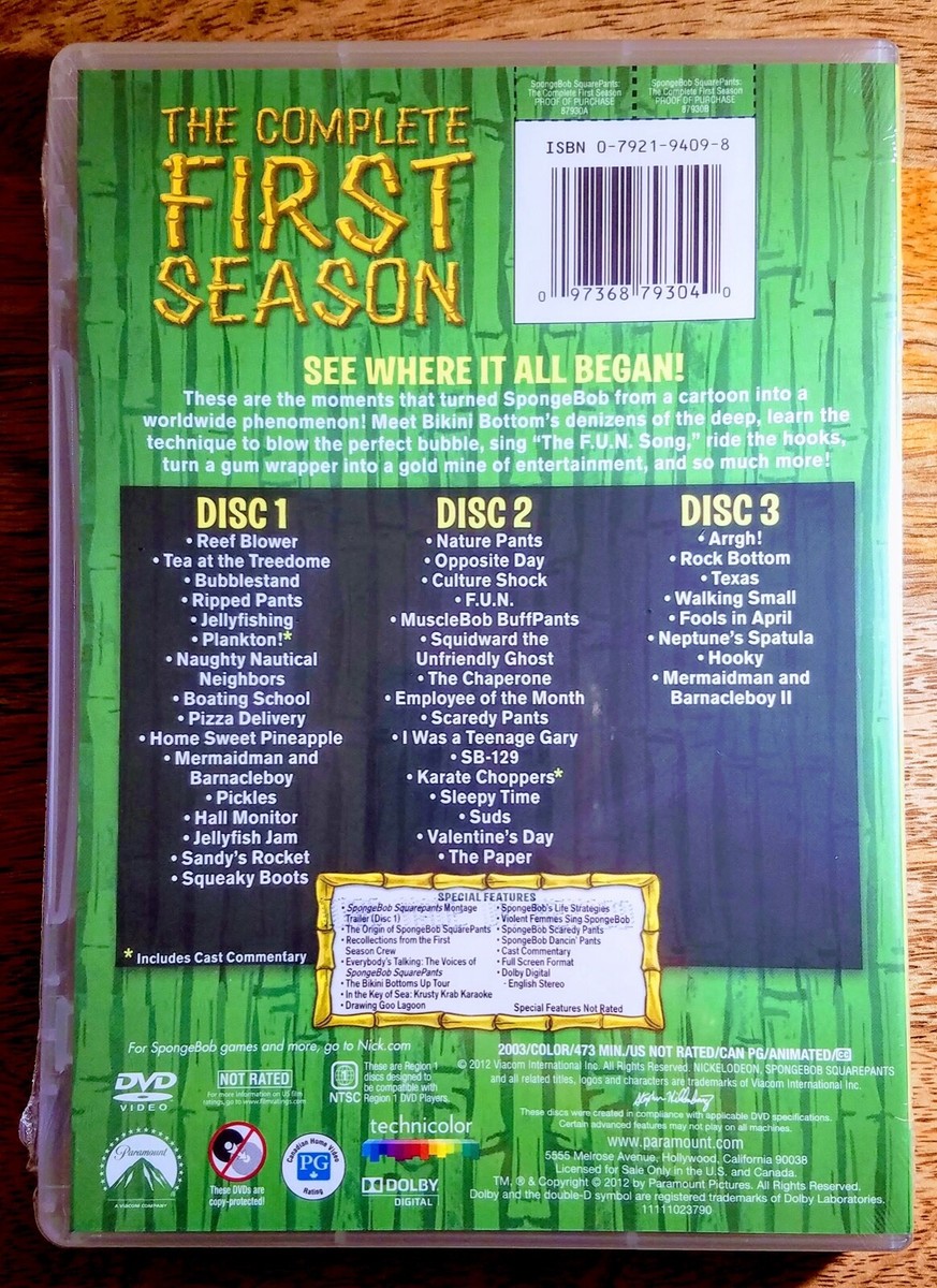 (未使用･未開封品)Complete 1st Season [DVD] Spongebob Squarepants The Complete 1st Season DVD | eBay