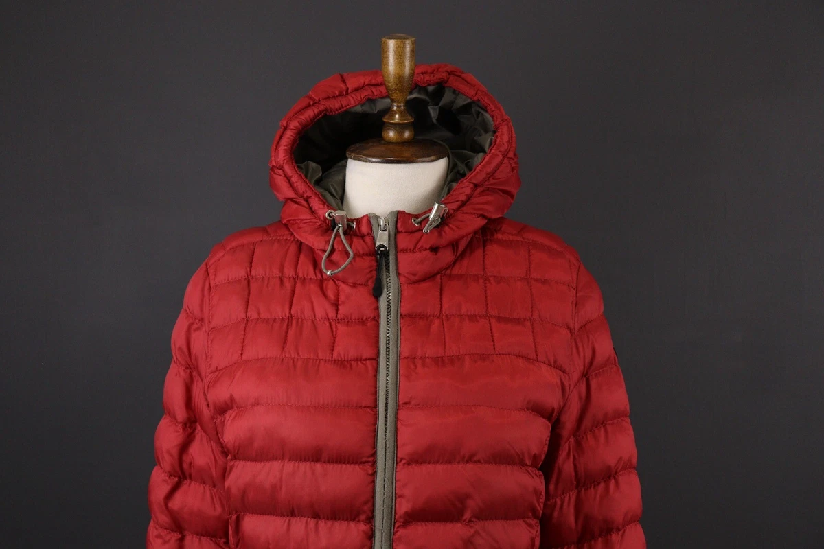 Napapijri Red Full Zip Hoooded Puffer Down Jacket Size M eBay