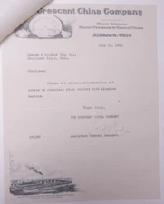 1928 Lamson Goodnow Cresent China Co Alliance OH Table Ware Ephemera P181L