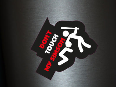 1 x Aufkleber Don't Touch My Simson Sticker Shocker Autoaufkleber Tuning Scooter