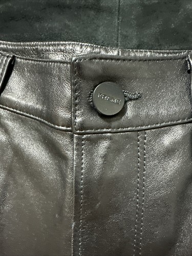 Pantalones para mujer MARCO de cuero de cordero y paneles de gamuza en talla NOIR: 25 $1095 NUEVOS SIN ETIQUETAS - Imagen 4 de 8