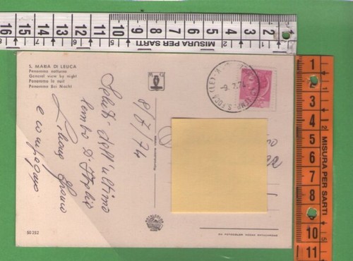 0465 - CARTOLINA VIAGGIATA 09.07.74, S.MARIA DI LEUCA PANORAMA NOTTURNO - Imagen 2 de 2
