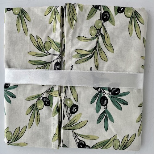 Olive Branch Provence Set Of 4 Cotton Napkins STOF France Laura Lancelle NEW - Picture 5 of 5