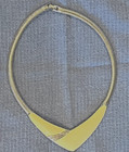 Vintage Monet choker necklace silver colored chain with off white decoration