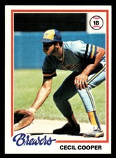 1978 Topps Cecil Cooper #154 Milwaukee Brewers Low Grade Card