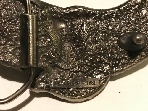 Vintage 1981 großer Adler Metall Gürtelschnalle von Great American Buckle Co #491 hergestellt in den USA - Bild 4 von 6