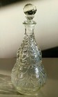 Glass Christmas tree decanter. Xmas decanter. Christmas tableware decor. Barware