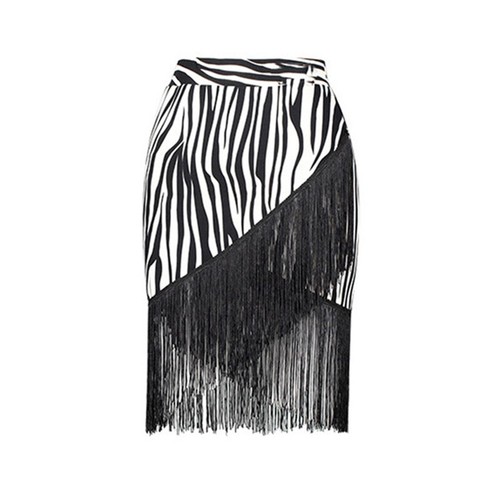 Women Latin Salsa Fringe Tassel Skirt with Shorts Stretch Ballroom Dancewear - Picture 13 of 14