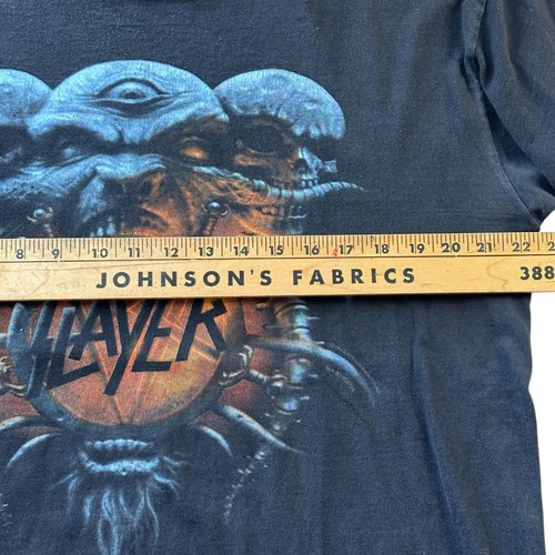 Vtg 90s Slayer Divine Intervention Death Loves Final Embrace FADED T Shirt 1994 - Picture 3 of 6