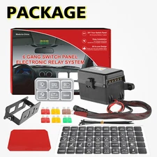 6 Gang ON/OFF Switch Panel Circuit Control Box W/Cover For 12V LED Light Bar CAR