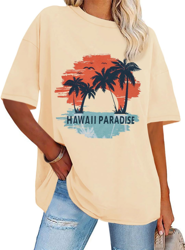 Womens Oversized Tshirt Graphic Tees Crew Neck Summer Short Sleeve Loose Fit Top