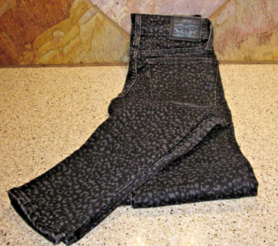 Levi s 711 Black Skinny Leopard Print Jeans 24