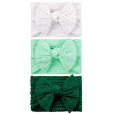 3Pcs Baby Girls Headbands Soft Stretchy Nylon Hair Bands Hair Accessories with B