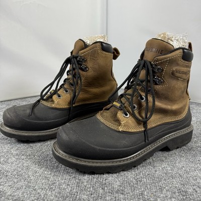MEN'S SZ 8 WOLVERINE W221019 FLOODHAND SWAMP ST EH WP SR 6'' BROWN BOOTS.  Used
