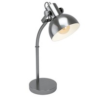 Tischlampe Nachttischlampe Stahl In Nickel-Antik, Creme E27 Fassung