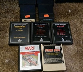 Atari 2600 4-Switch Woodgrain Console 6 Joysticks/Paddles 17 Games Bundle Tested