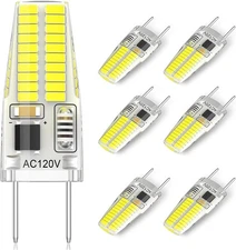 6-Pack G8 LED Bulb Dimmable, 120V 20W 25W T4 JCD Type Bi-Pin Daylight 6000K