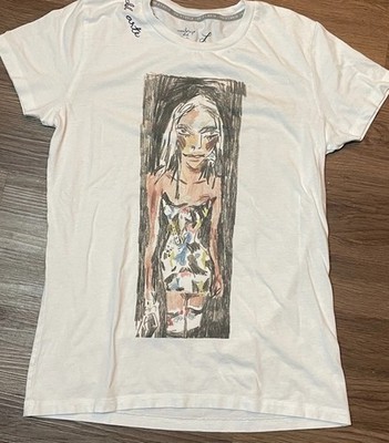 Embrujo del arte Women s Graphic Tee White T-Shirt size Large Art