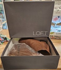 NEW Ann Taylor Loft Block Heel Ankle Boot Size 8 Brown Super Soft Vegan Leather